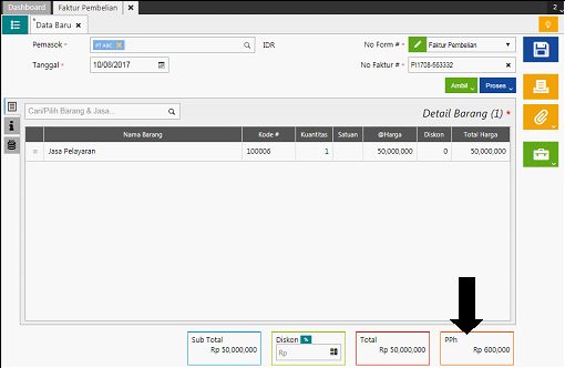PPh untuk Pelayaran dan Penerbangan di Accurate Online