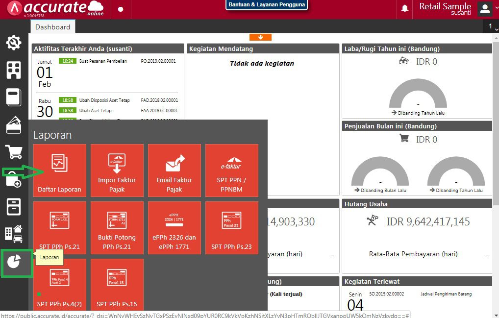 Panduan Ekspor Laporan Memorize pada Accurate Online