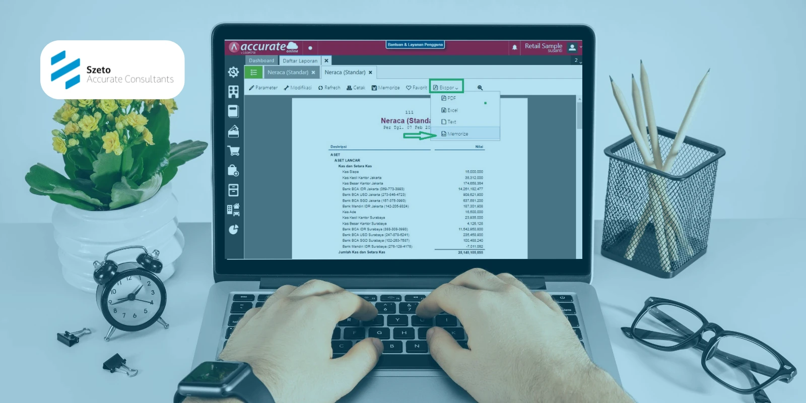 Panduan Ekspor Laporan Memorize pada Accurate Online