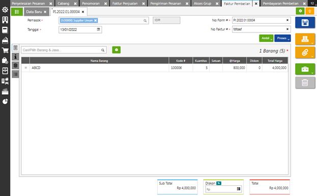 Pembayaran Ke Pemasok Sebagian Barang di Accurate Online