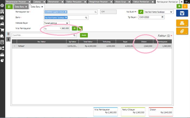Pembayaran Ke Pemasok Sebagian Barang di Accurate Online