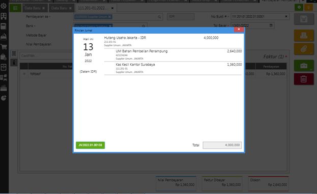 Pembayaran Ke Pemasok Sebagian Barang di Accurate Online
