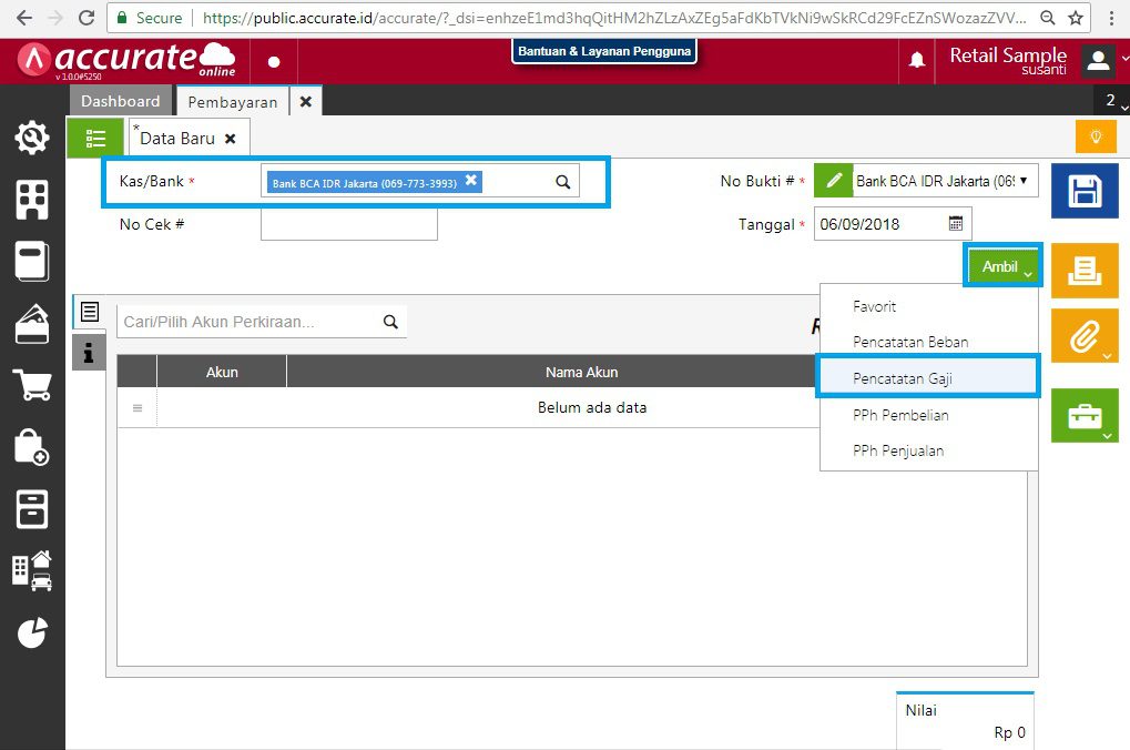 Pembayaran PPH dan Pengisian NTPN di Accurate Online