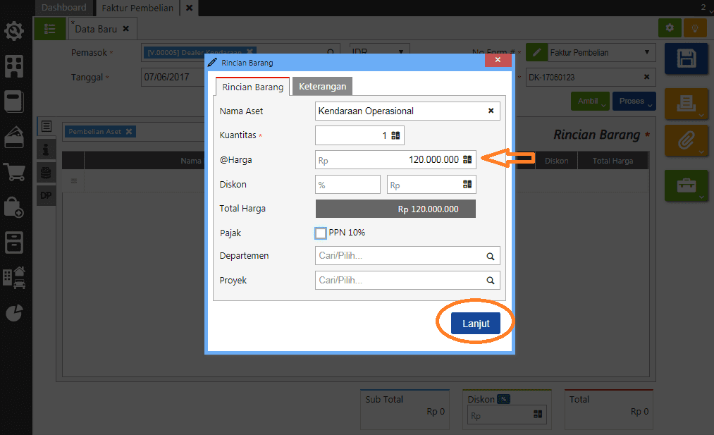 Pembelian Aset Tetap dengan Cicilan di Accurate Online
