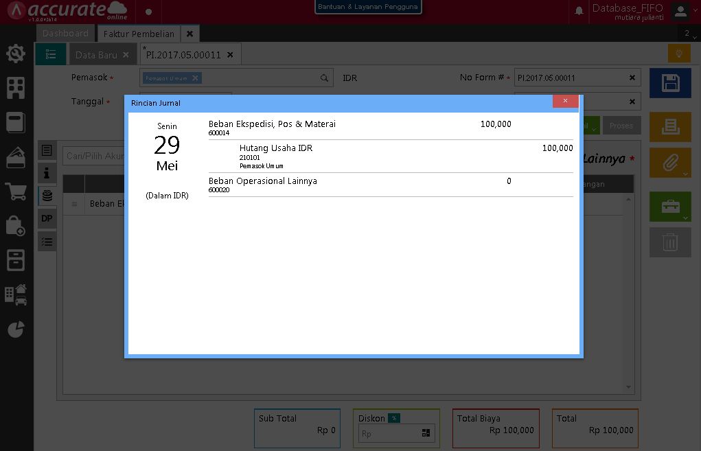 Pembelian Barang Dengan Biaya Tambahan di Accurate Online