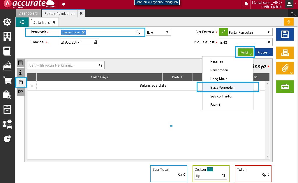 Pembelian Barang Dengan Biaya Tambahan di Accurate Online