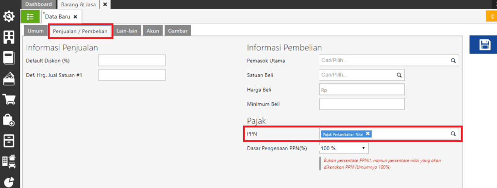 Penjualan Aset Kena PPN dan Tidak Tunai di Accurate Online