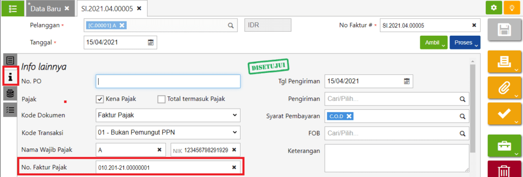 Penomoran Pajak Accurate Online