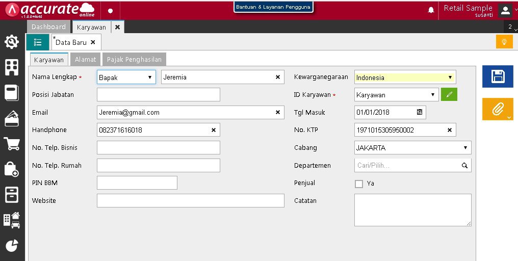 Perhitungan PPh Pegawai Tidak Tetap di Accurate Online