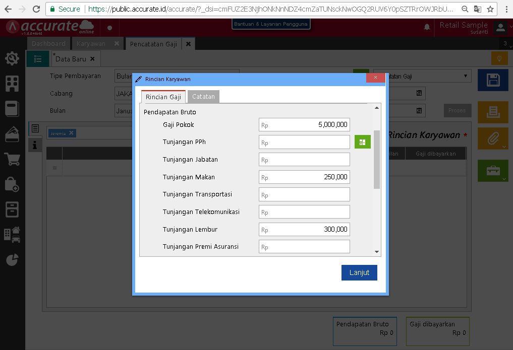 Perhitungan PPh Pegawai Tidak Tetap di Accurate Online