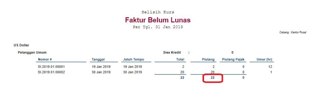 Perhitungan Selisih Kurs Mata Uang Asing di Accurate Online
