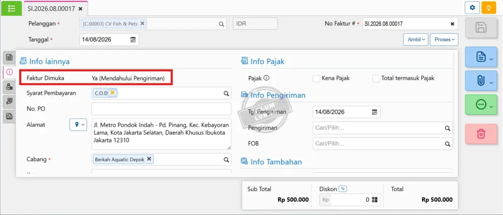 Perlakuan Cogs Faktur Penjualan Dimuka Pada Accurate Online 2