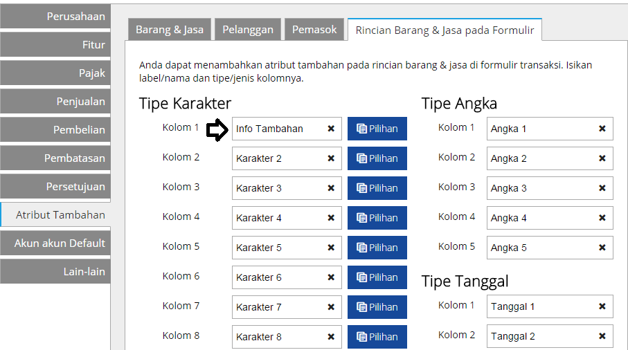 Cara Menggunakan Preferensi Atribut Tambahan di Accurate Online