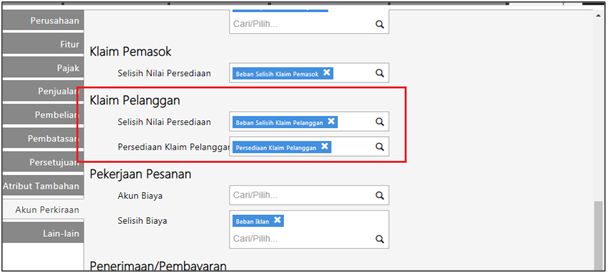 Selisih Nilai Persediaan di Klaim Pelanggan Accurate Online