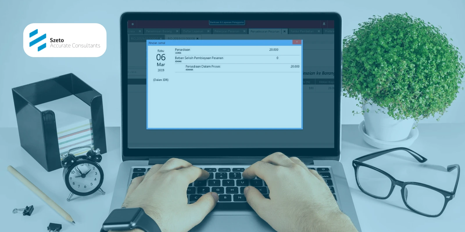 Selisih Transaksi Pekerjaan Pesanan di Accurate Online