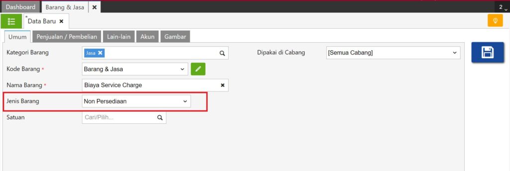 Sinkronisasi Service Charge di RENE ke Accurate Online