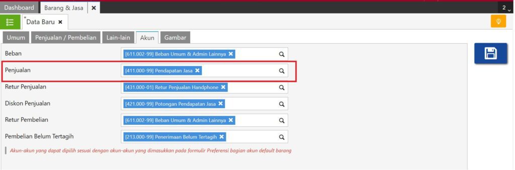 Sinkronisasi Service Charge di RENE ke Accurate Online