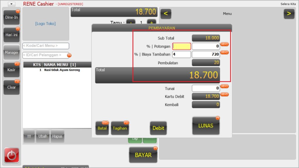 Sinkronisasi Service Charge di RENE ke Accurate Online