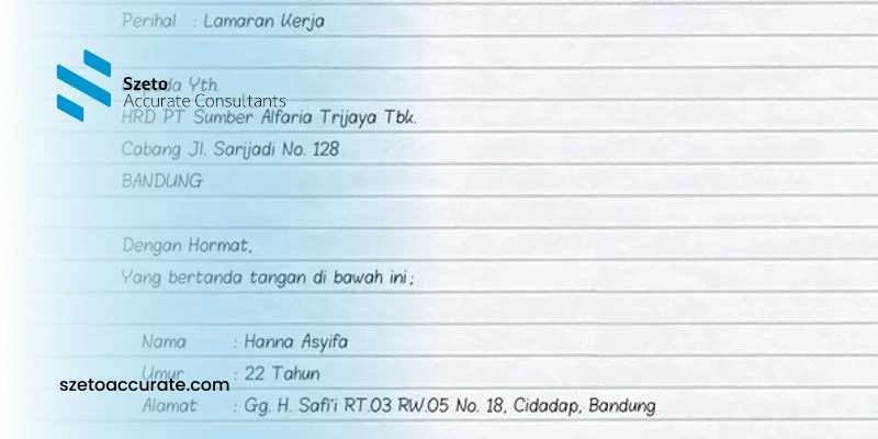 Surat Lamaran Kerja Tulis Tangan Ini Contoh yang Baik dan Benar