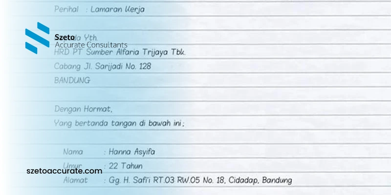 Surat Lamaran Kerja Tulis Tangan, Ini Contoh yang Baik dan Benar