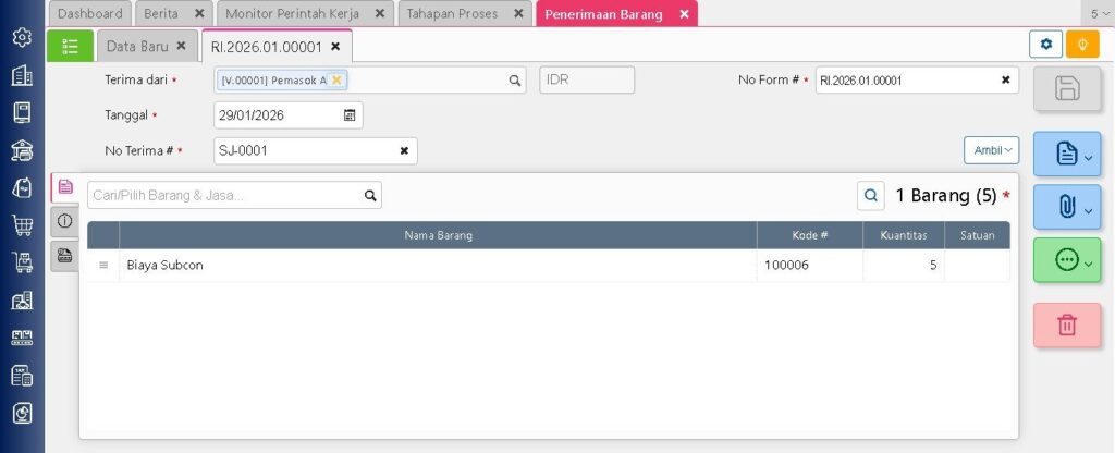 Tahap Pengelolaan Subkon Biaya Produksi Di Accurate Online 12