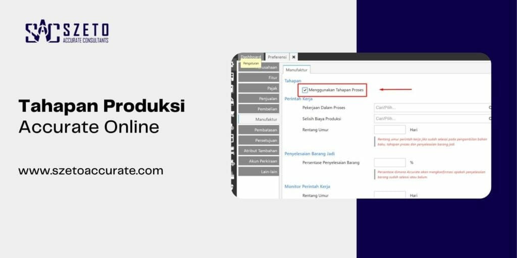 Cara Menggunakan Tahapan Produksi Accurate Online