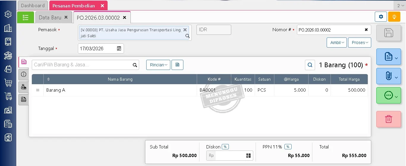 Tampilan Cetakan Transaksi Kurang Rapi di Accurate Online