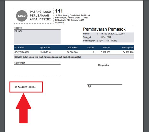 Tanggal & Waktu Bahasa Indonesia di Cetakan Accurate Online
