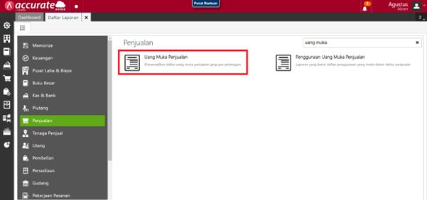 Uang Muka Penjualan Belum Digunakan di Accurate Online