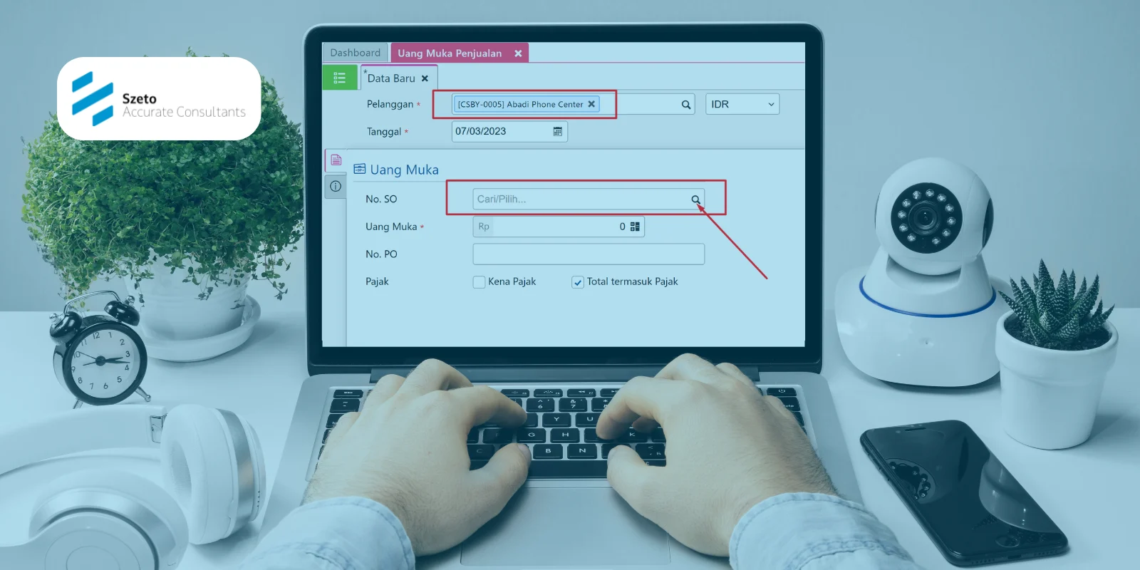 Uang Muka Penjualan dari Pesanan Penjualan Accurate Online
