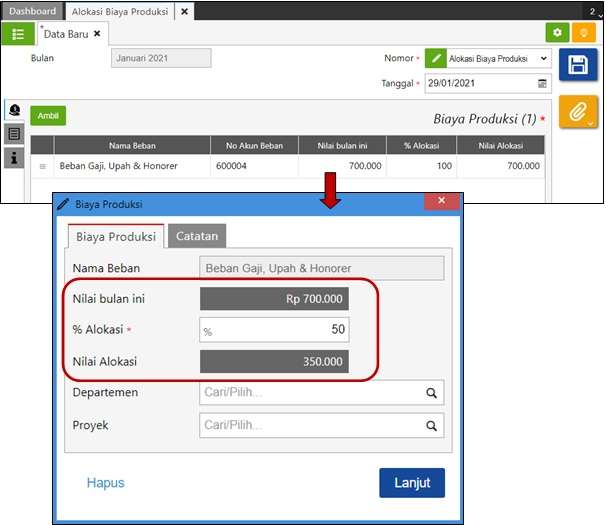 Cara Membuat Alokasi Biaya Produksi di Accurate Online