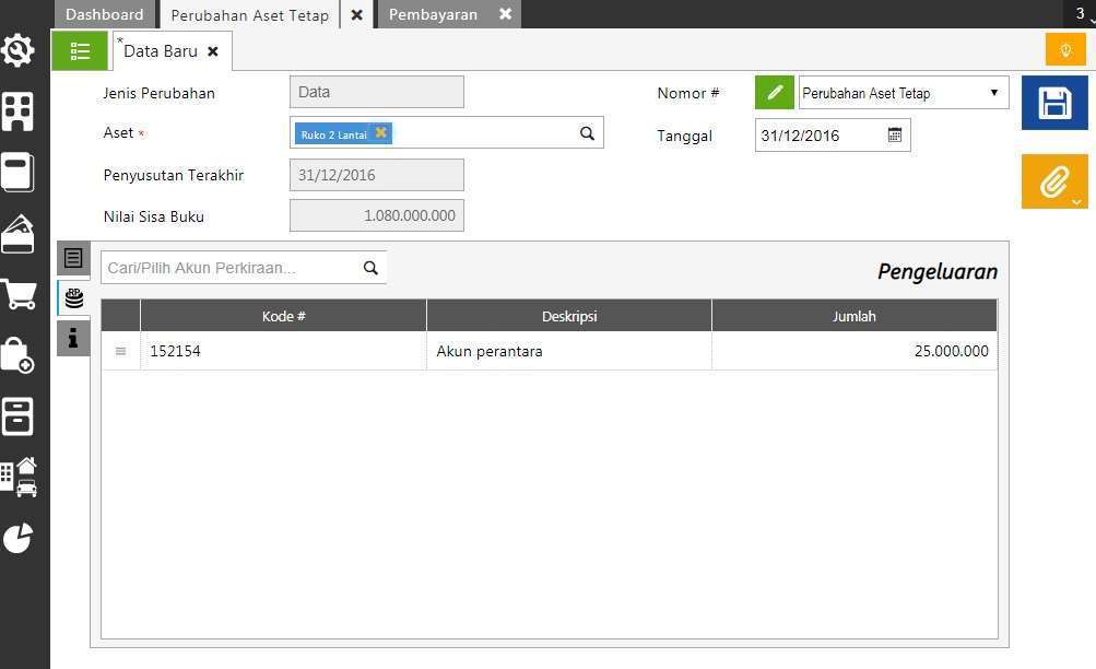 Cara Perubahan Data Pengeluaran Aset Tetap di Accurate Online 