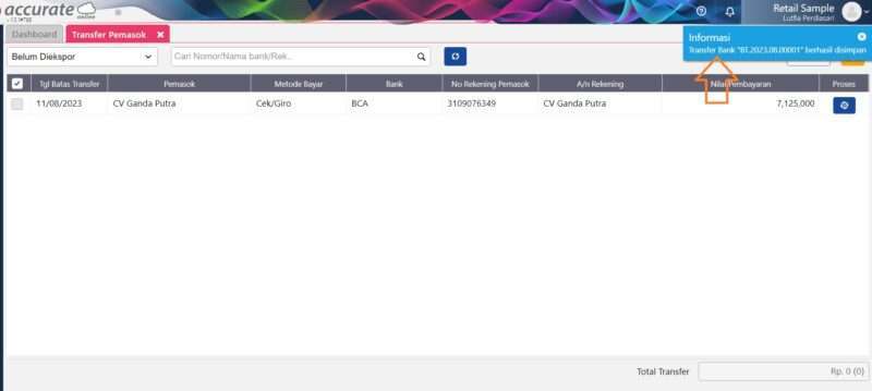 Cara Transfer Pemasok dari Perintah Pembayaran Accurate Online