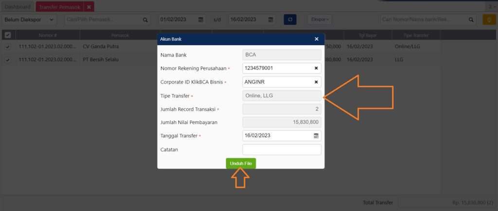 Cara Transfer Pemasok dari Smartlink e-Banking Accurate Online