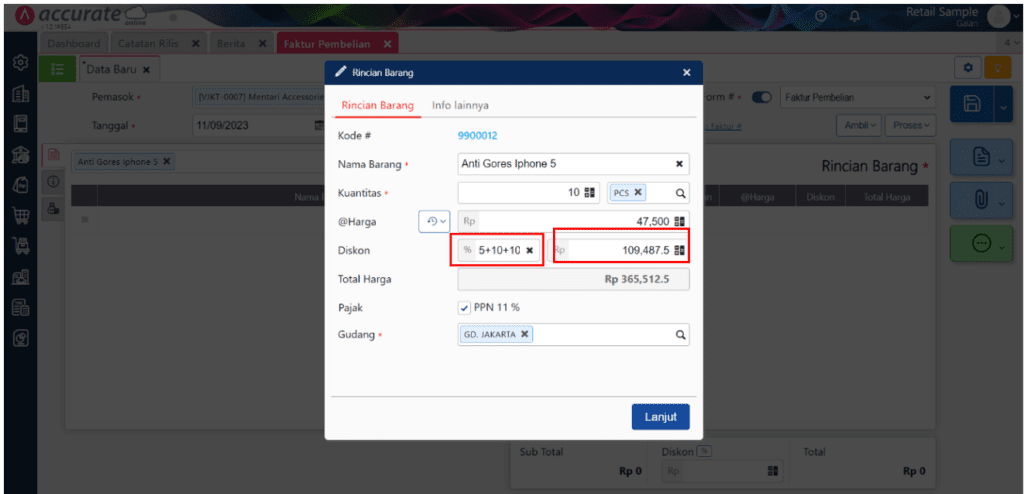 Menginput Transaksi dengan Diskon Bertingkat pada Accurate Online
