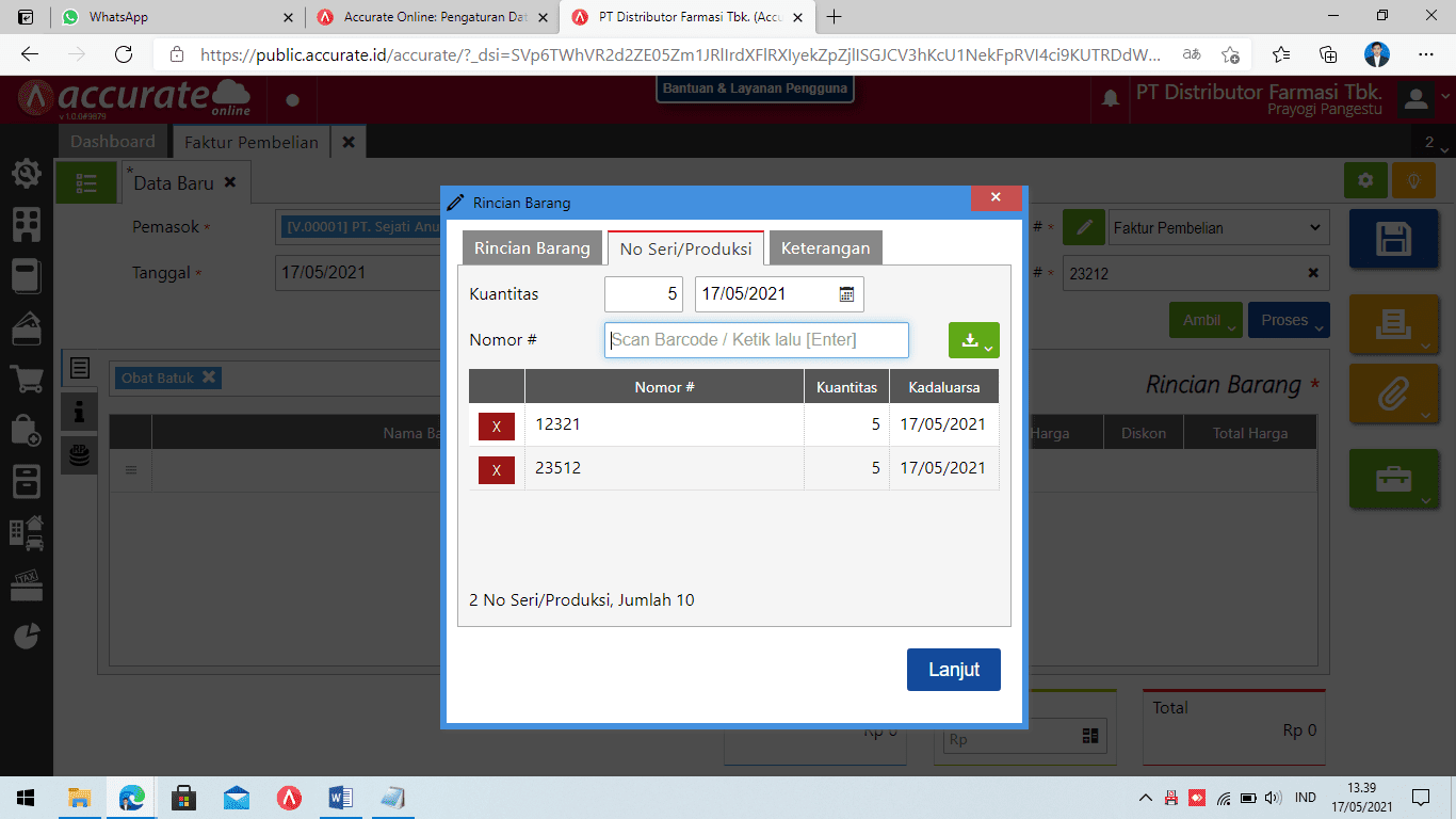 nomor seri accurate online