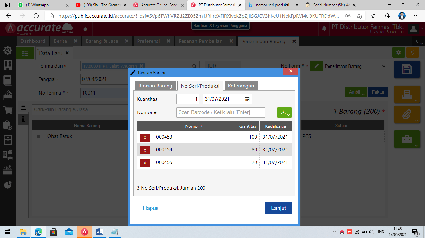 nomor seri accurate online